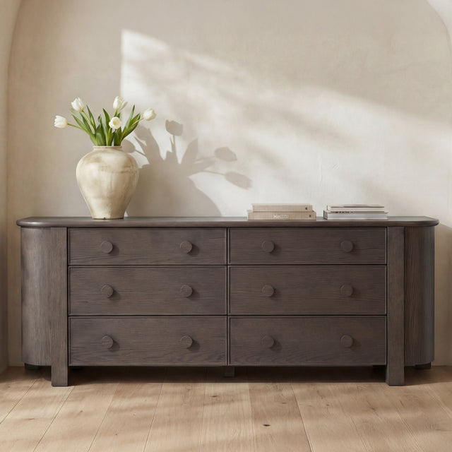 LOREN 6 DRAWER DRESSER DARK BROWN