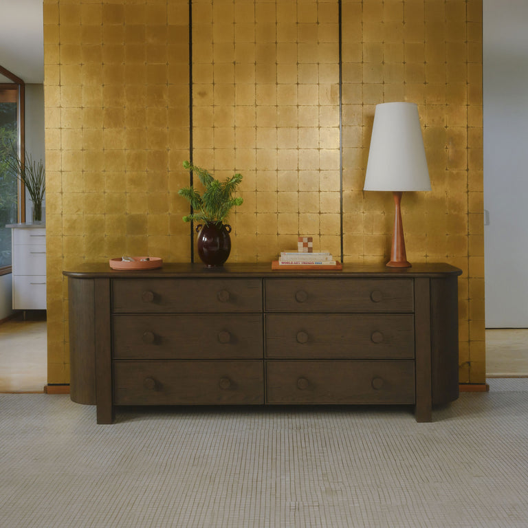 LOREN 6 DRAWER DRESSER DARK BROWN