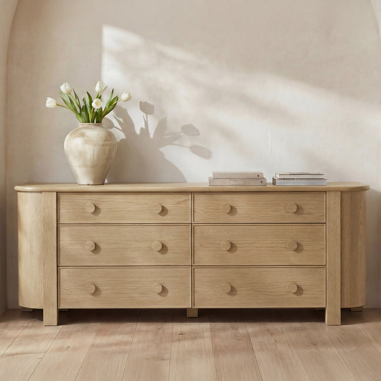 LOREN 6 DRAWER DRESSER DARK BROWN