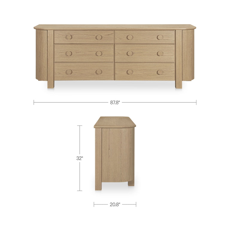 LOREN 6 DRAWER DRESSER DARK BROWN