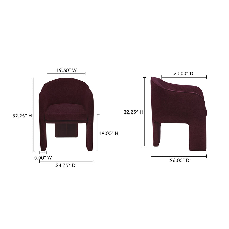 CLARA DINING CHAIR PLUM