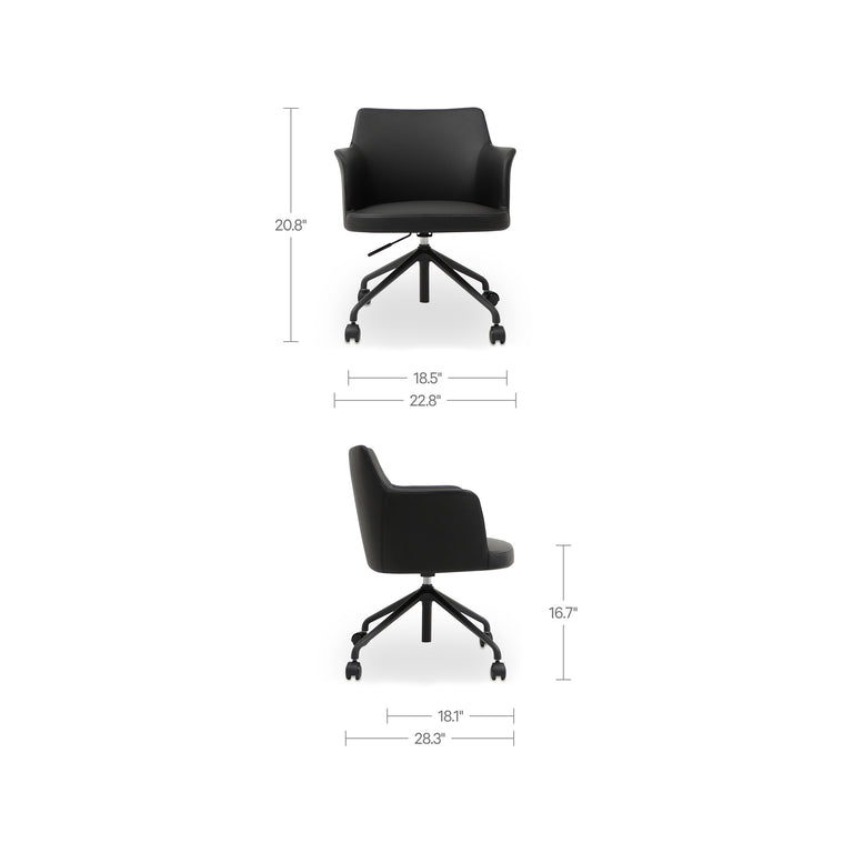 MORRIS OFFICE CHAIR PVC BLACK