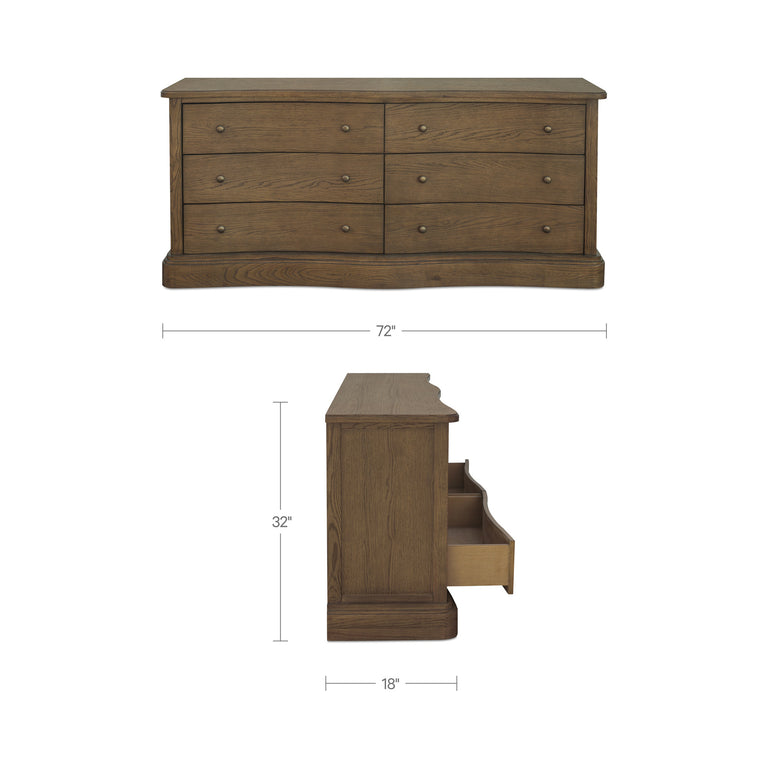 CLARENCE 6 DRAWER DRESSER NATURAL