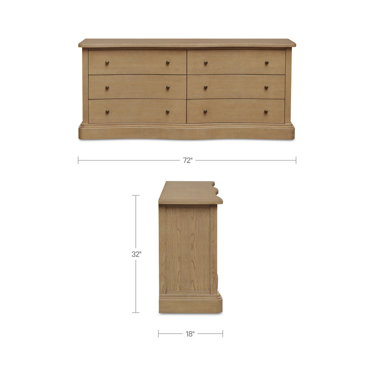 CLARENCE 6 DRAWER DRESSER NATURAL