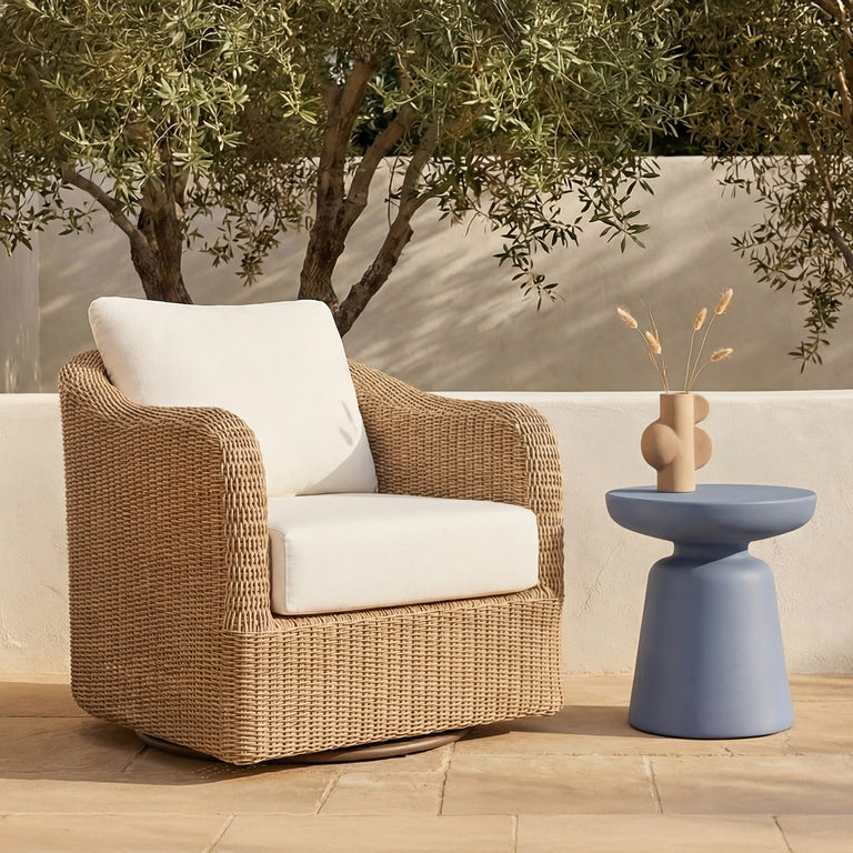 BODHI OUTDOOR SWIVEL ACCENT CHAIR  CHARCOAL