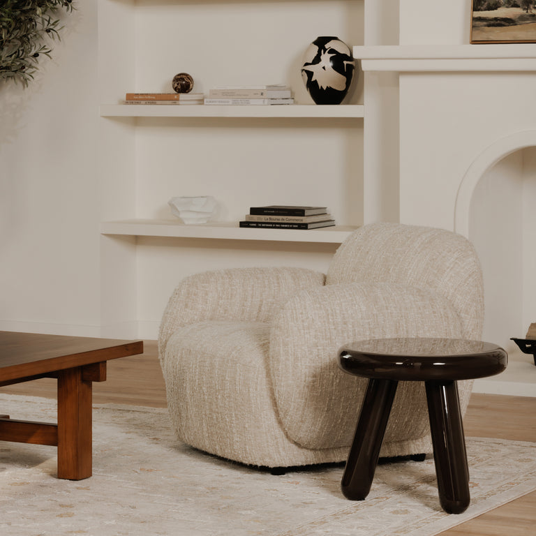 JOY ACCENT TABLE DARK BROWN LACQUER