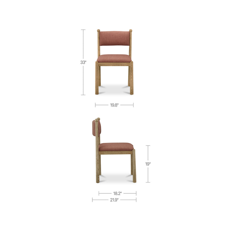 VILLETTA DINING CHAIR DEEP PINK - SET OF TWO