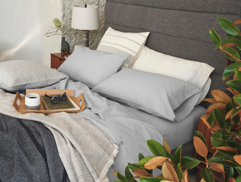 ORGANIC CRINKLED PERCALE SHEET SET | BEDDING