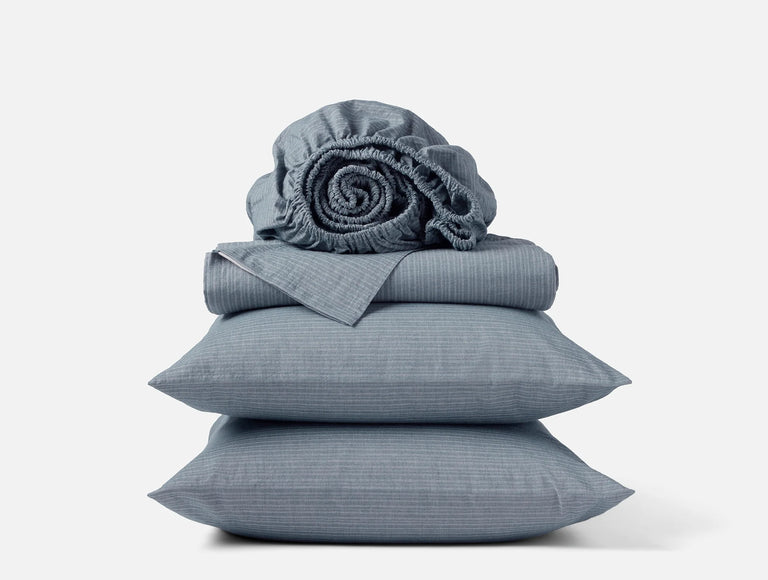 ORGANIC CRINKLED PERCALE SHEET SET