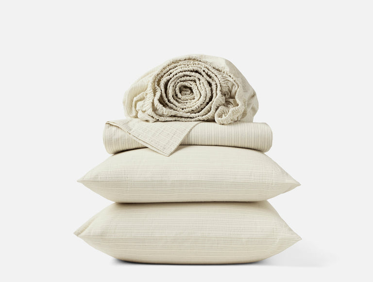 ORGANIC CRINKLED PERCALE SHEET SET