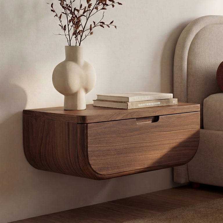 HETTIE FLOATING NIGHTSTAND DARK BROWN