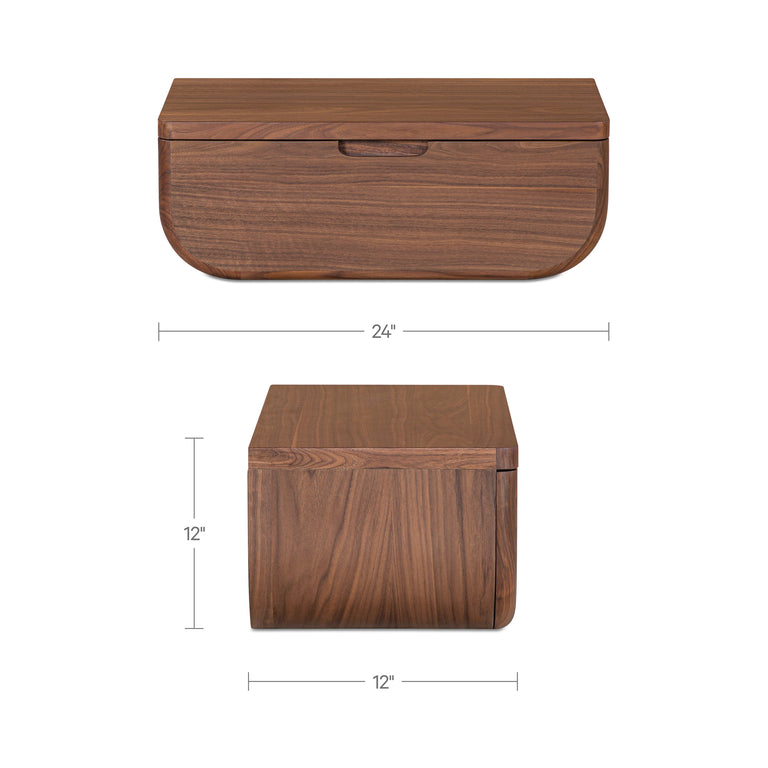 HETTIE FLOATING NIGHTSTAND DARK BROWN