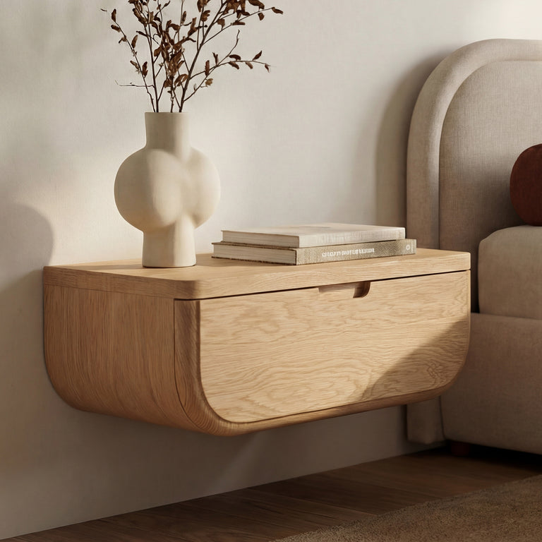 HETTIE FLOATING NIGHTSTAND DARK BROWN