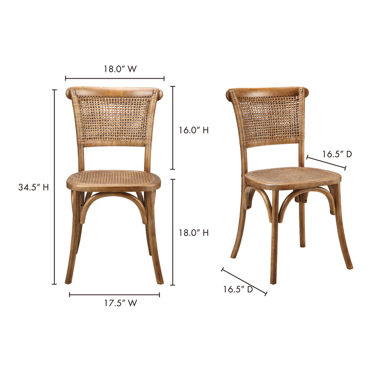 CHURCHILL DINING CHAIR LIGHT BROWN - SET OF TWO