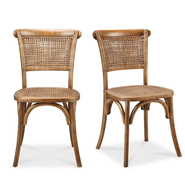 CHURCHILL DINING CHAIR LIGHT BROWN - SET OF TWO