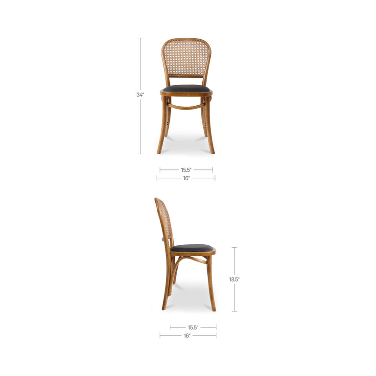 BEDFORD DINING CHAIR LIGHT BROWN - SET OF TWO