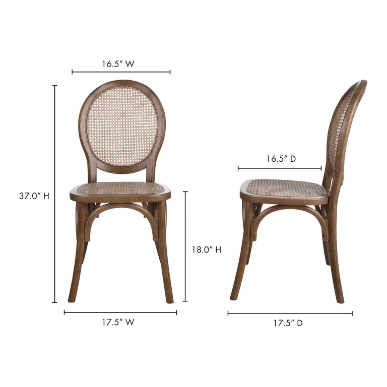 RIVALTO DINING CHAIR BROWN - SET OF TWO