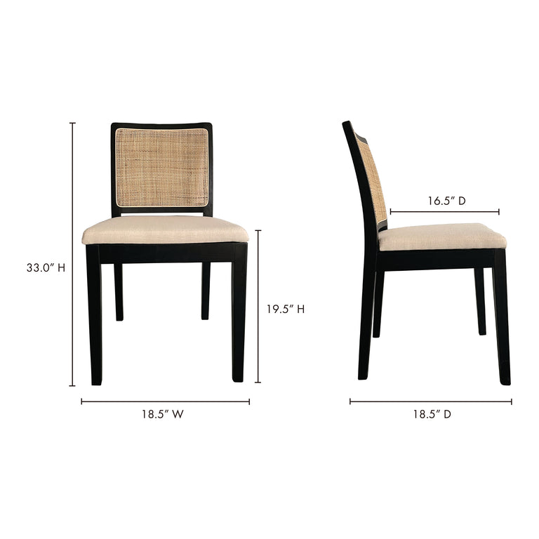 ORVILLE DINING CHAIR BLACK - SET OF TWO