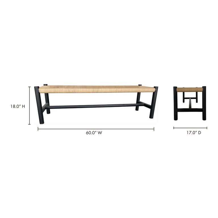 HAWTHORN LARGE BENCH BLACK