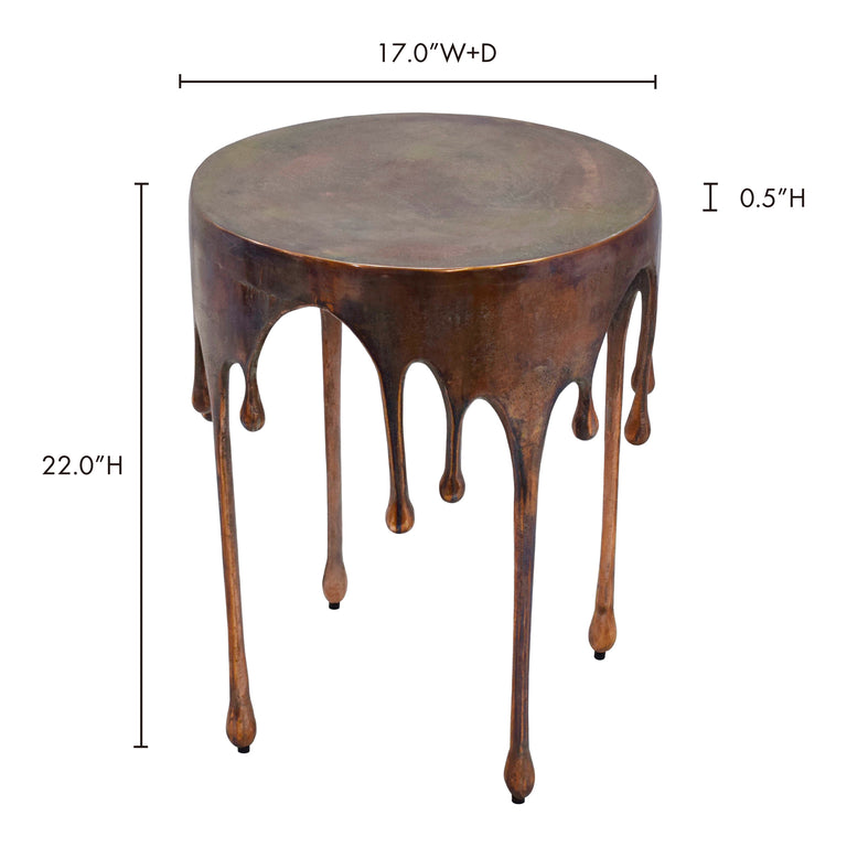 COPPERWORKS ACCENT TABLE ANTIQUE COPPER
