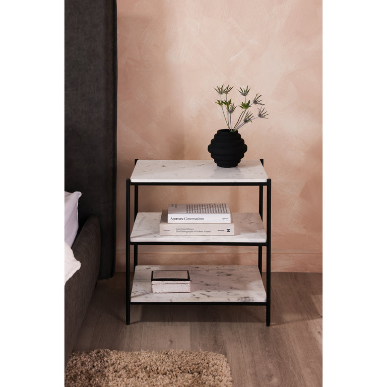 TRINE NIGHTSTAND WHITE MARBLE