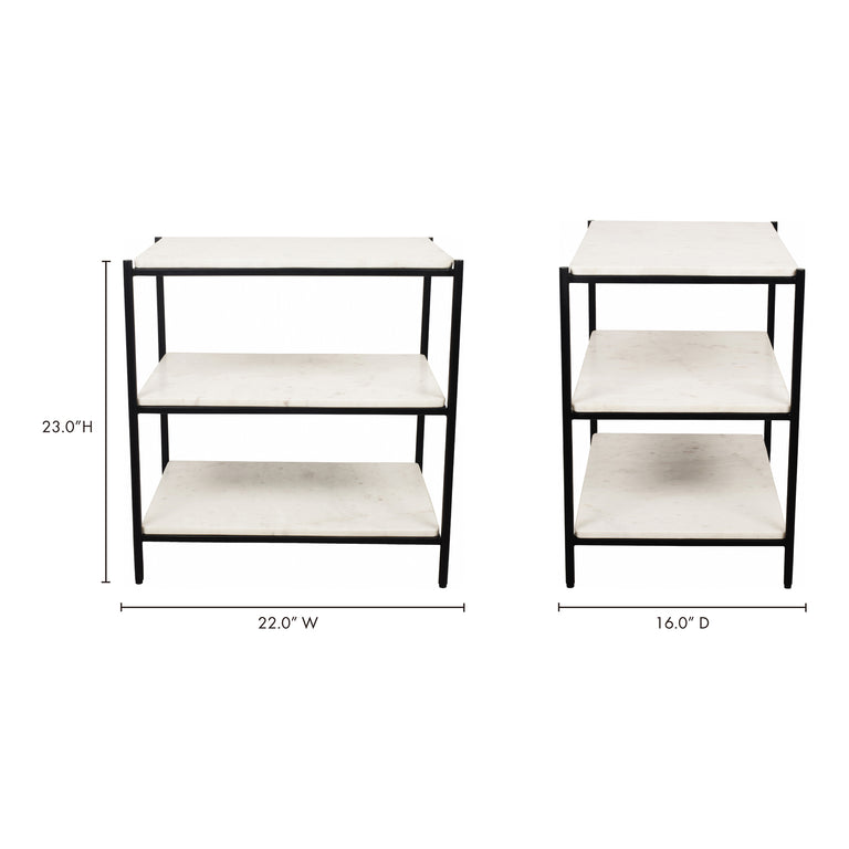 TRINE NIGHTSTAND WHITE MARBLE