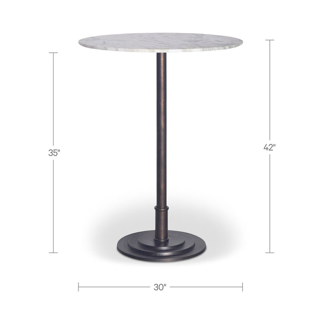 TORI OUTDOOR BAR TABLE WHITE MARBLE