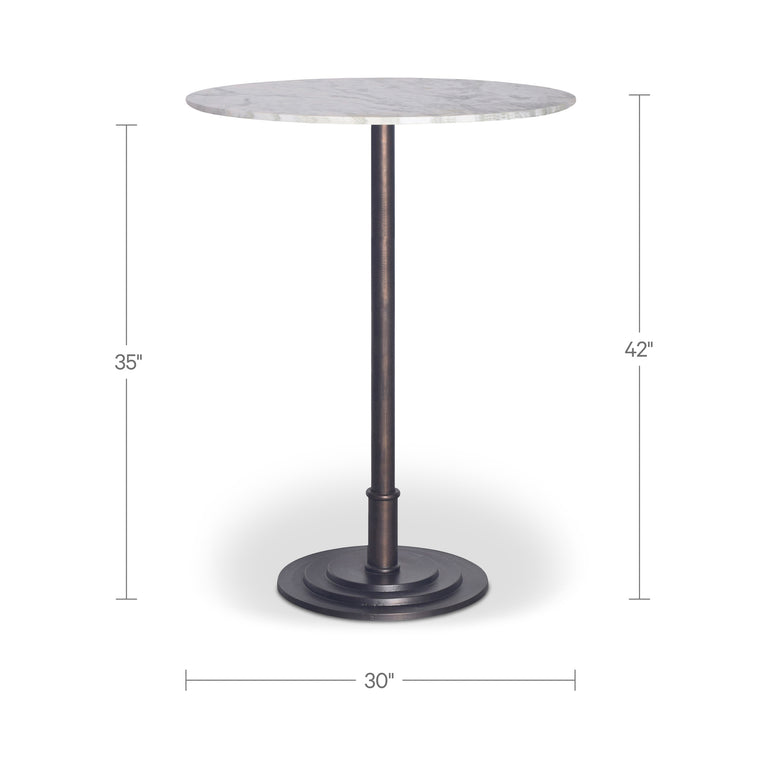 TORI OUTDOOR BAR TABLE WHITE MARBLE