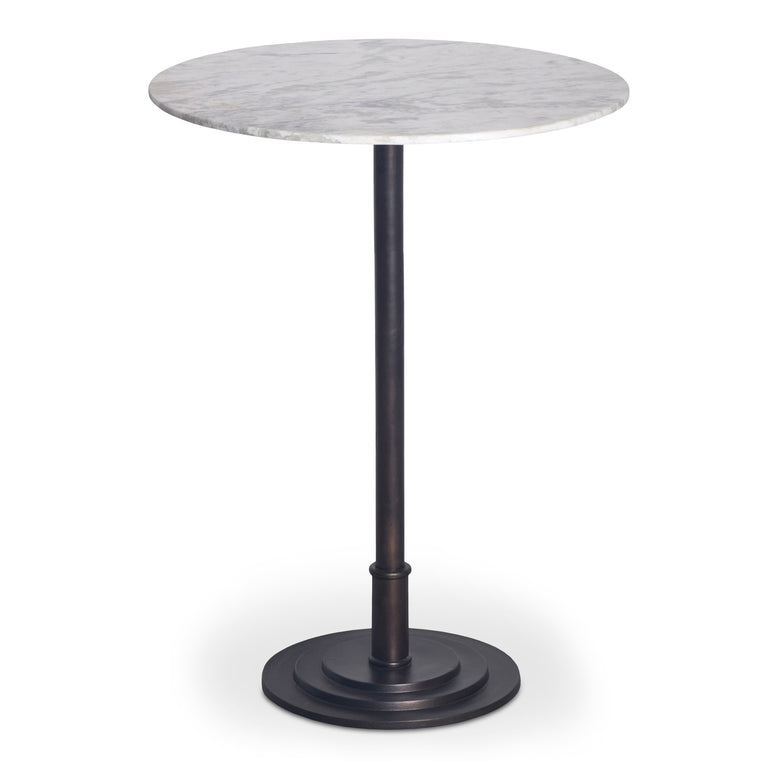 TORI OUTDOOR BAR TABLE WHITE MARBLE
