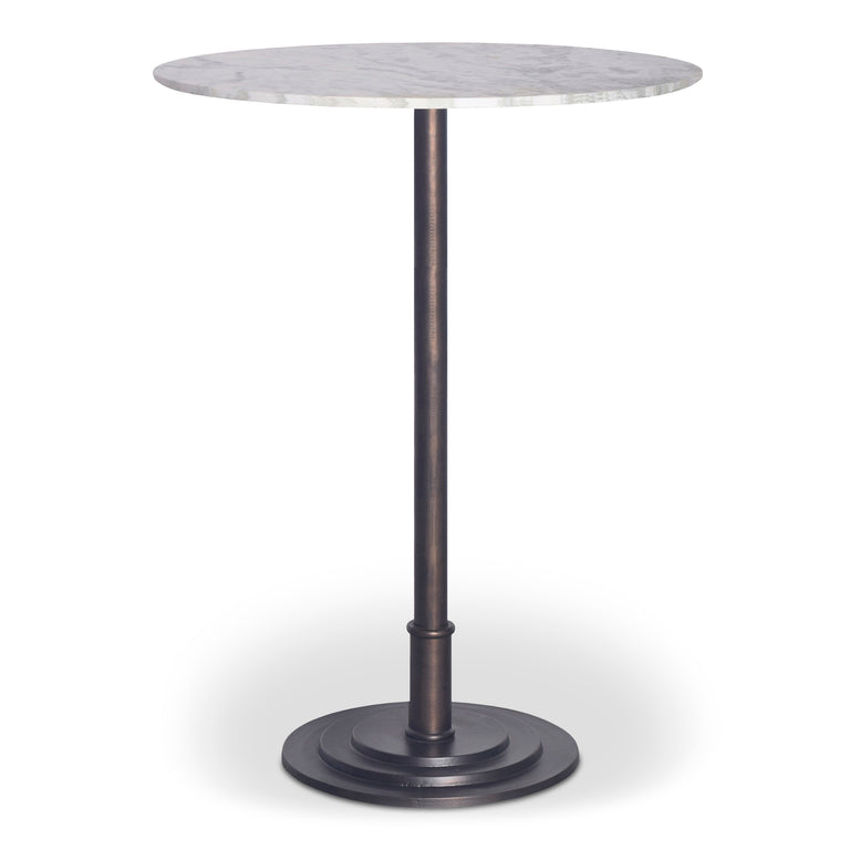 TORI OUTDOOR BAR TABLE WHITE MARBLE