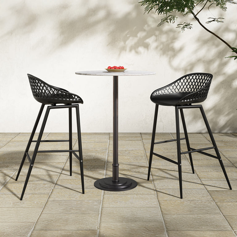 TORI OUTDOOR BAR TABLE WHITE MARBLE