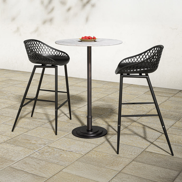 TORI OUTDOOR BAR TABLE WHITE MARBLE