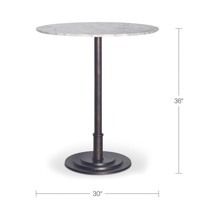 TORI OUTDOOR BAR TABLE WHITE MARBLE