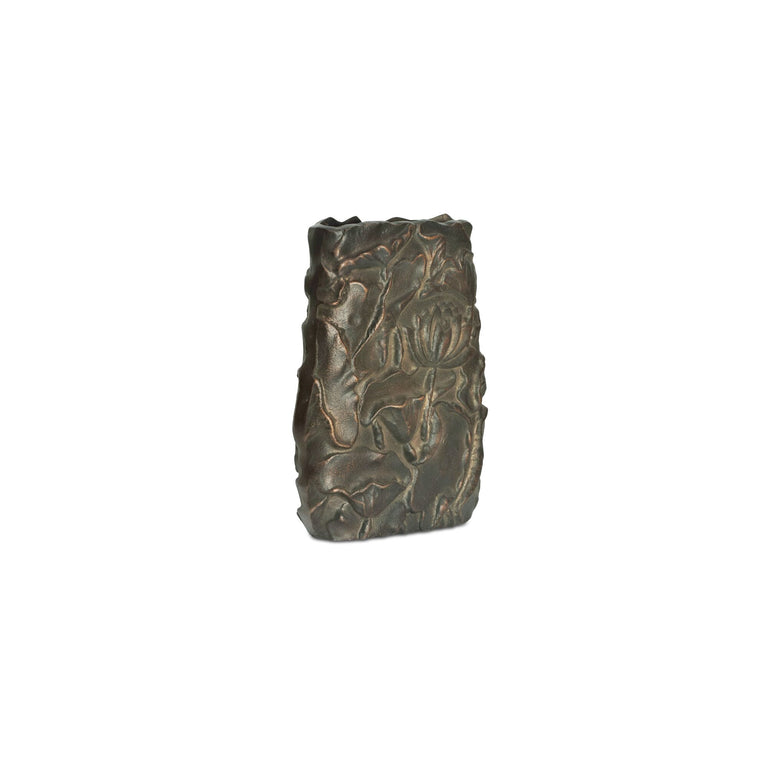 SABINE CAST ALUMINUM VASE ANTIQUE BRASS