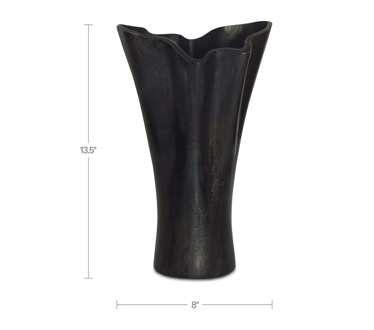 YERI CAST ALUMINUM VASE BLACK
