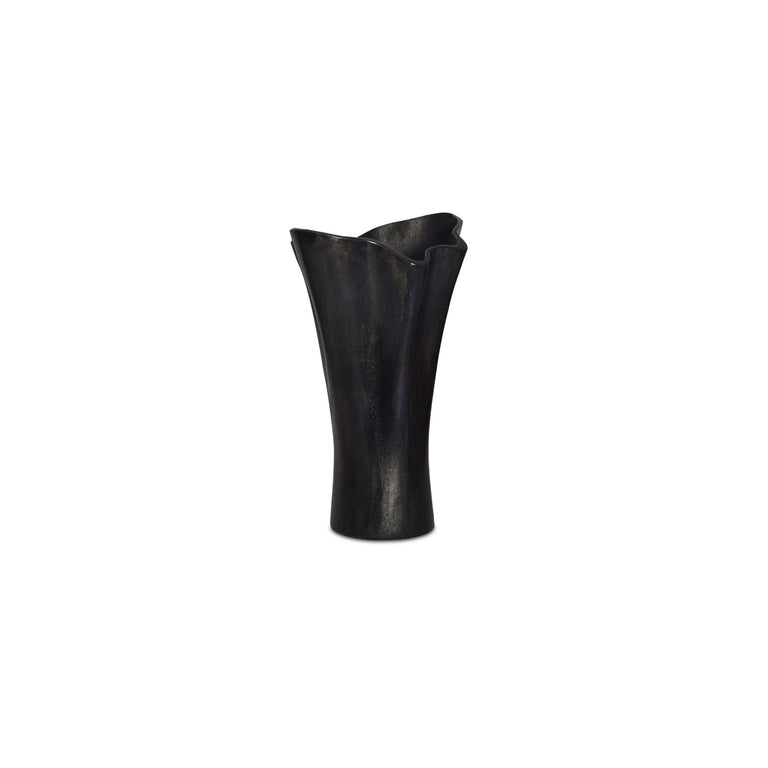 YERI CAST ALUMINUM VASE BLACK