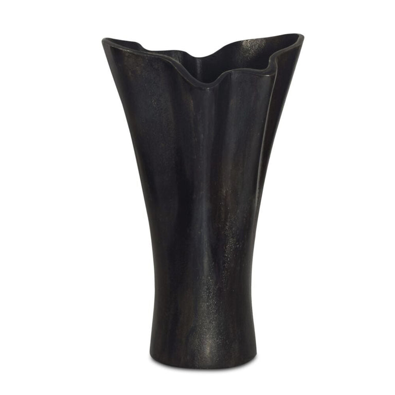 YERI CAST ALUMINUM VASE BLACK