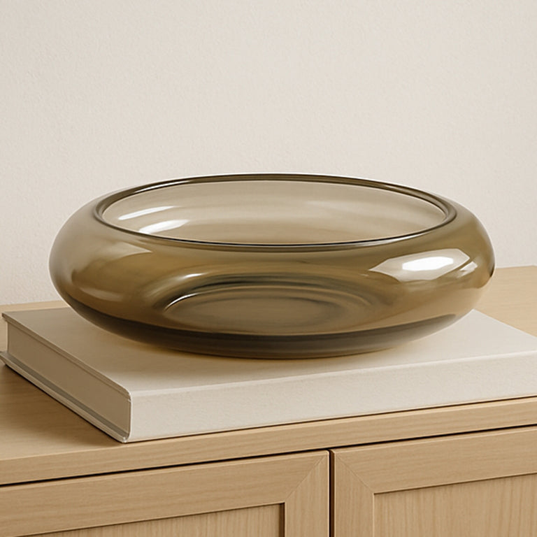 POLENE LARGE GLASS BOWL SMOKY BROWN