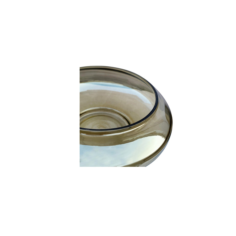 POLENE LARGE GLASS BOWL SMOKY BROWN