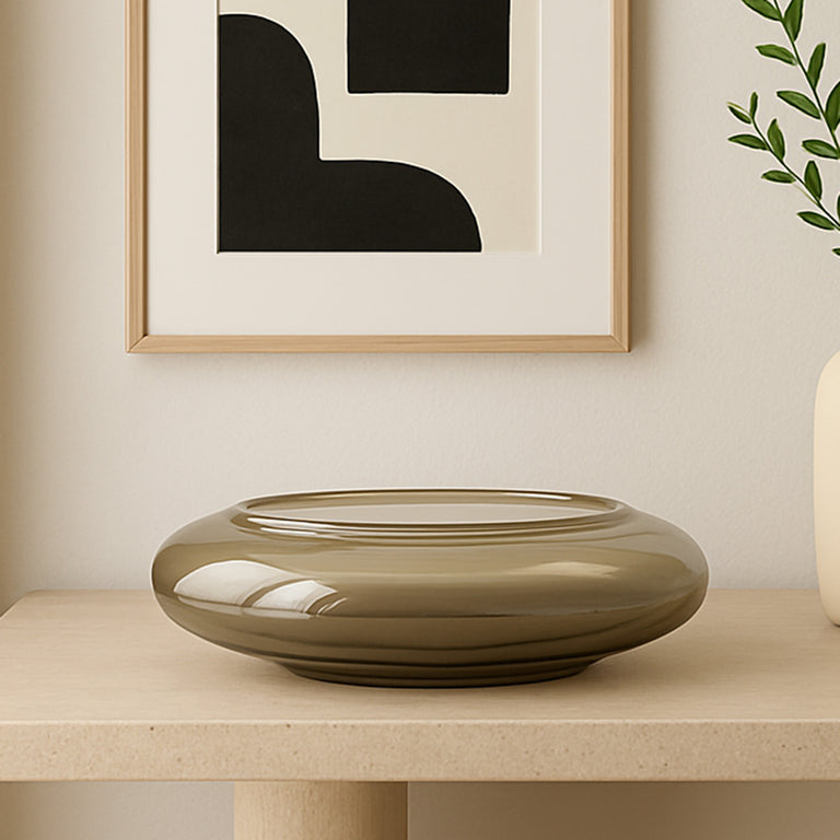 POLENE LARGE GLASS BOWL SMOKY BROWN