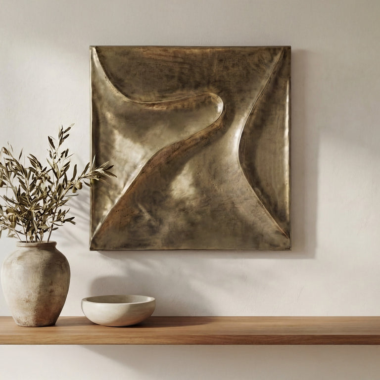 BODE WALL SCULPTURE AGED BRASS