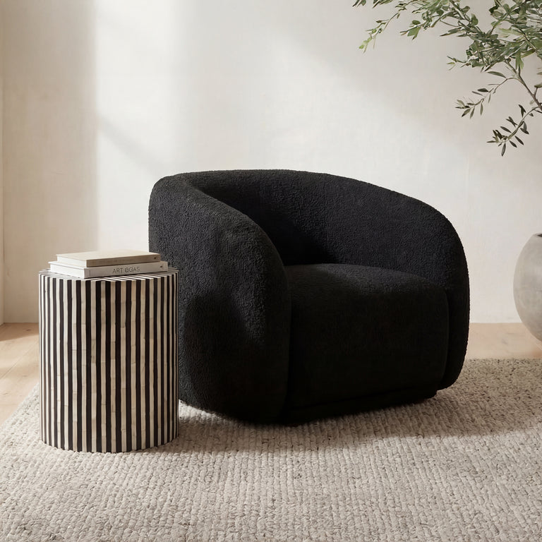 FAYE ACCENT CHAIR BEIGE BOUCLE