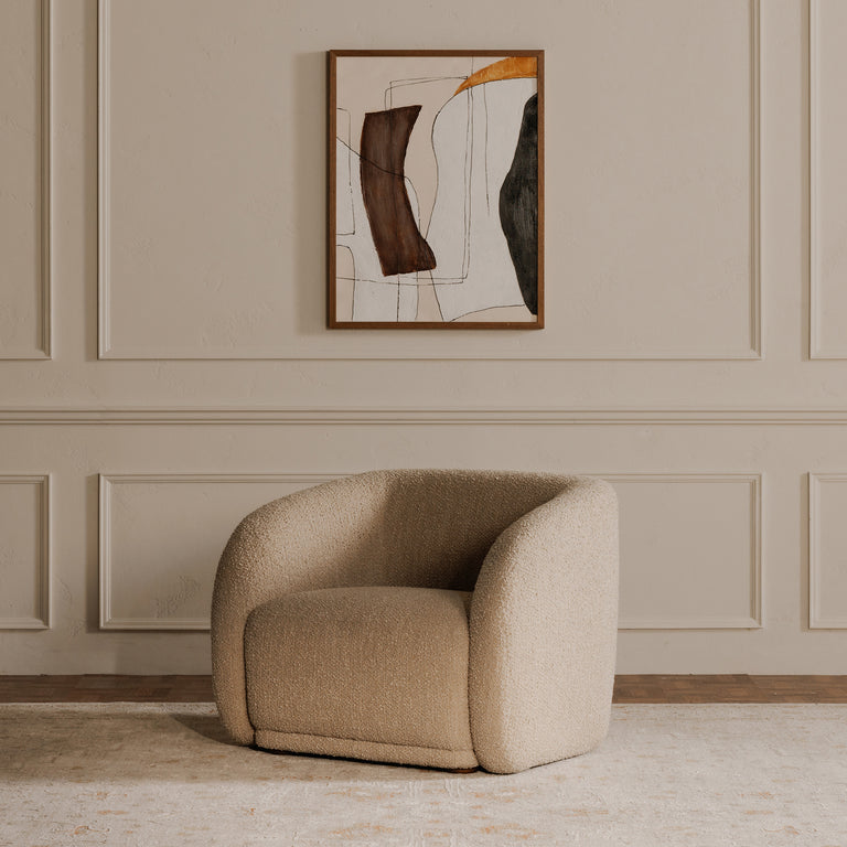 FAYE ACCENT CHAIR BEIGE BOUCLE