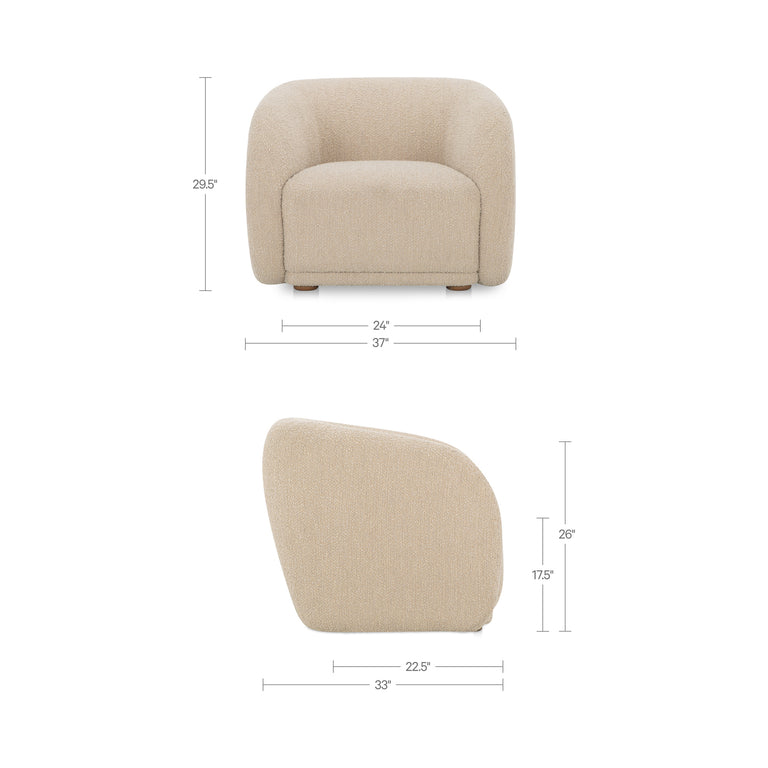 FAYE ACCENT CHAIR BEIGE BOUCLE
