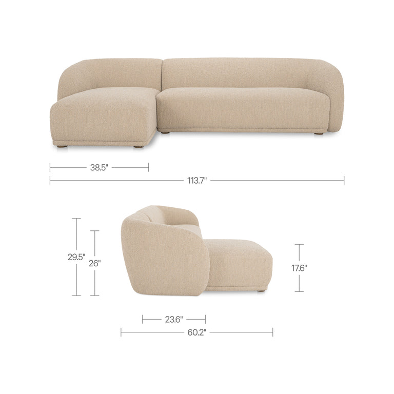 FAYE LEFT SECTIONAL BEIGE BOUCLE