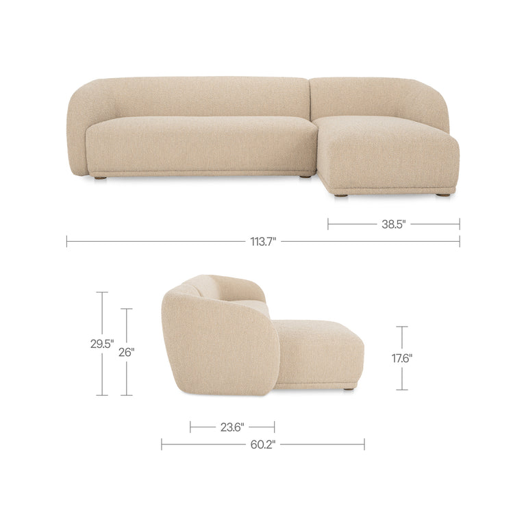 FAYE LEFT SECTIONAL BEIGE BOUCLE