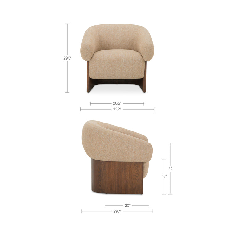 OTTO ACCENT CHAIR FLECKED CREAM