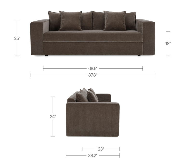 KIRAN SLEEPER SOFA WARM CHARCOAL