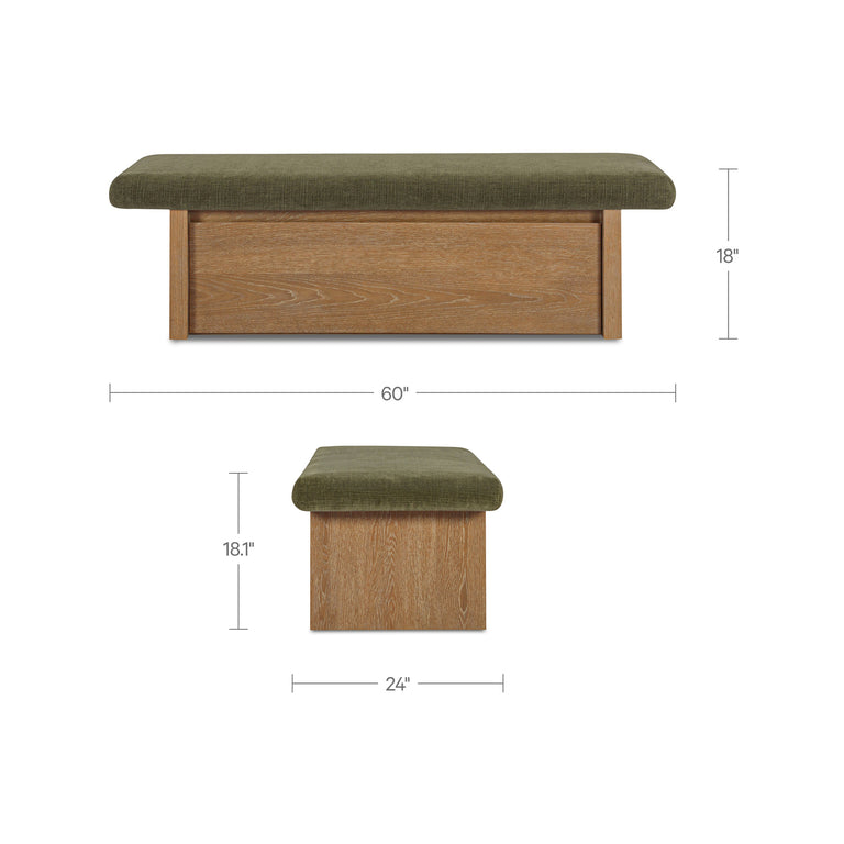 GEMMA STORAGE BENCH DARK GREEN