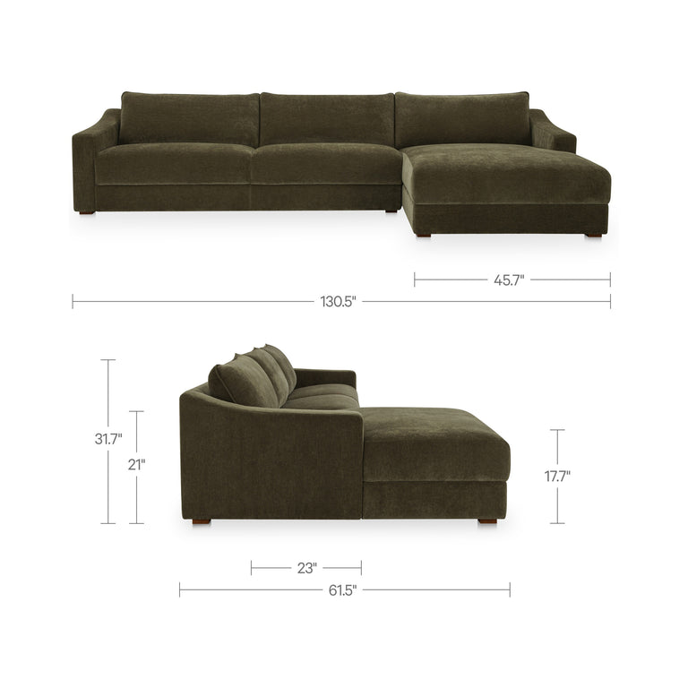 FARROW SECTIONAL CEDAR GREEN LEFT